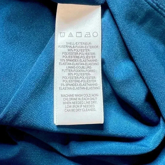 Dress The Population Blue One Shoulder Peacock Teal Blue Dress - Picture 11 of 12